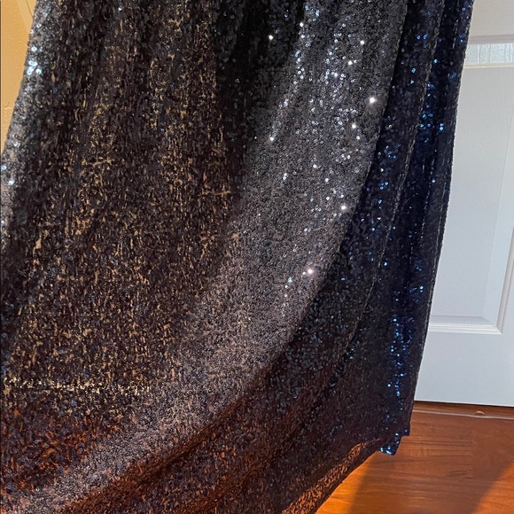 Celebrate Db Studio Elegant Sequin Navy Blue Maxi Dress Plus 16 - Picture 6 of 14
